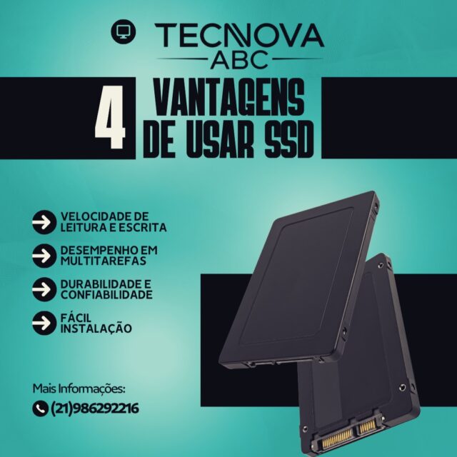 🚀 Seu computador ainda usa HD? Tá na hora de evoluir!
Confira 4 vantagens de usar SSD e turbine sua máquina com mais velocidade, desempenho e segurança! 💻✨

✅ Mais rápido na leitura e escrita
✅ Perfeito para multitarefas
✅ Mais confiável e durável
✅ Instalação super fácil

🔧 Quer fazer o upgrade? Fale com a TECNOVA ABC agora mesmo!
📲 (21) 98269-2216

#TecnovaABC #UpgradeSSD #Tecnologia #DesempenhoMáximo #ManutençãoPC